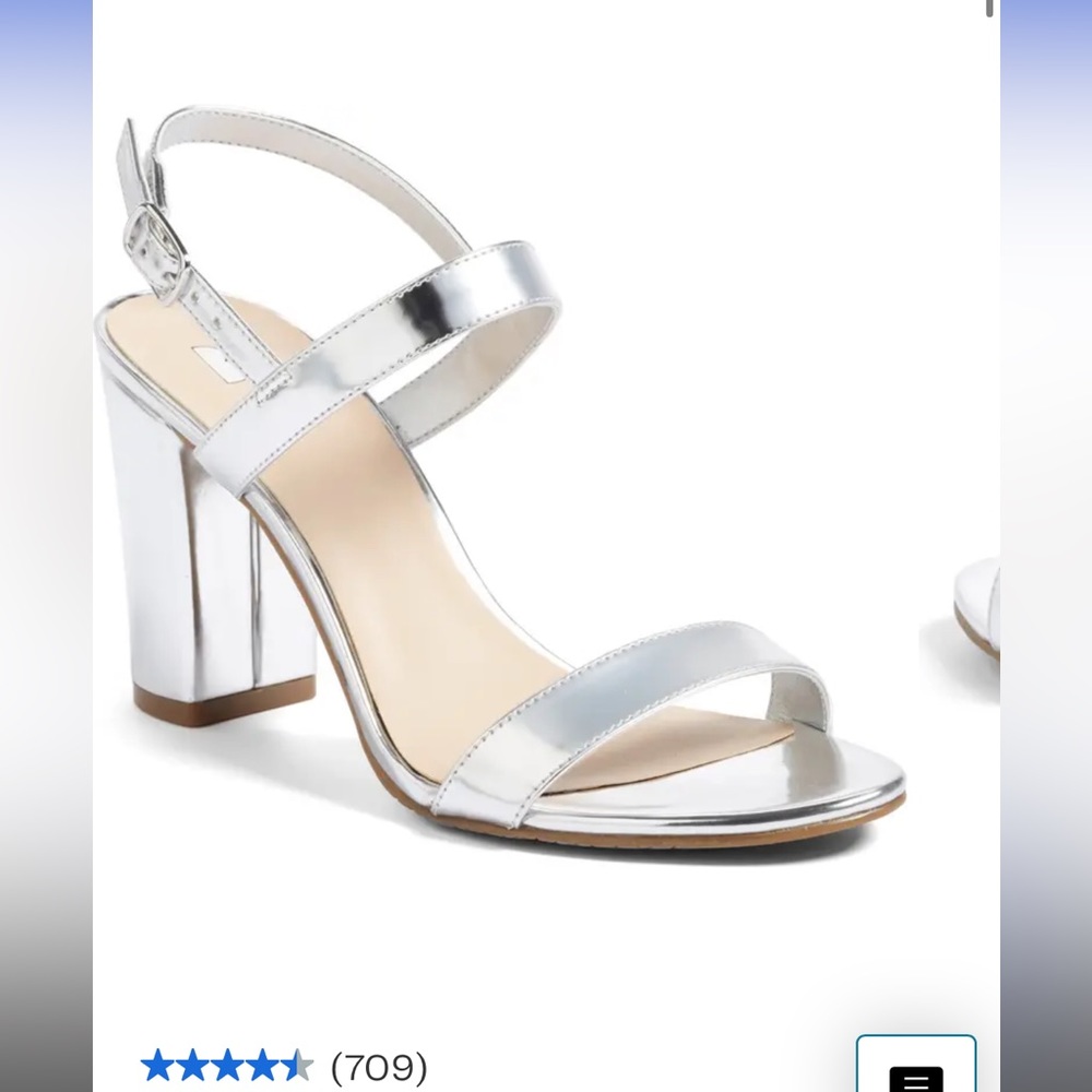 Silver sling back heel LIKE NEW